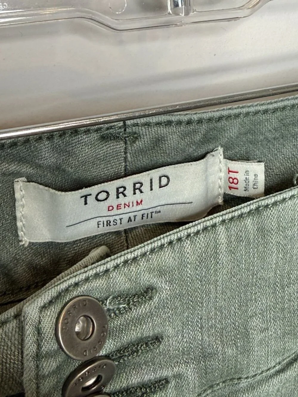 Torrid Jegging Jeans Womens 18R Green Zip Pocket Stretch Skinny High Rise - Picture 7 of 14